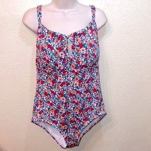 NWT Time and Tru Floral One Piece Swimsuit
